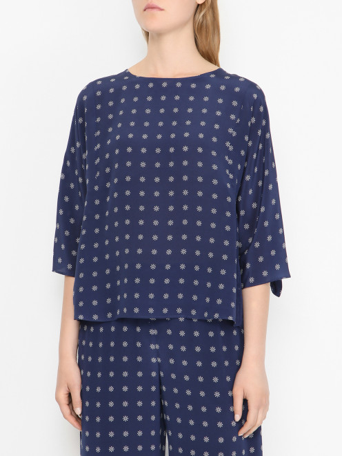 Блуза из шелка с узором Weekend Max Mara - МодельВерхНиз