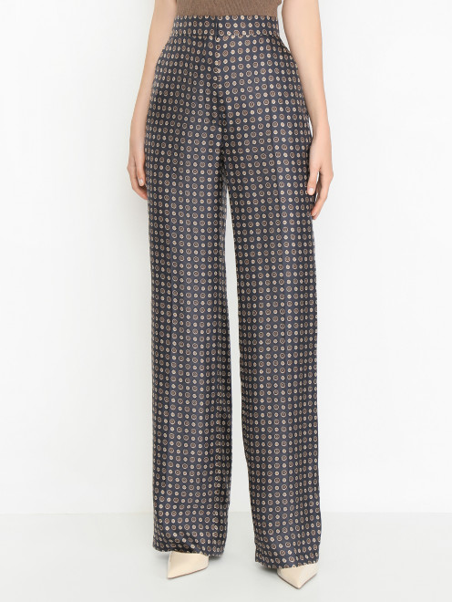 Брюки из шелка с узором Max Mara - МодельВерхНиз