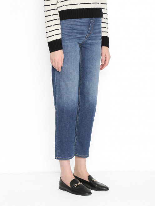 Прямые джинсы из хлопка с потертостями Weekend Max Mara - МодельВерхНиз