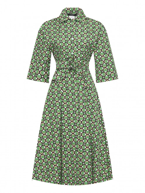 Платье из хлопка с узором Weekend Max Mara - Общий вид