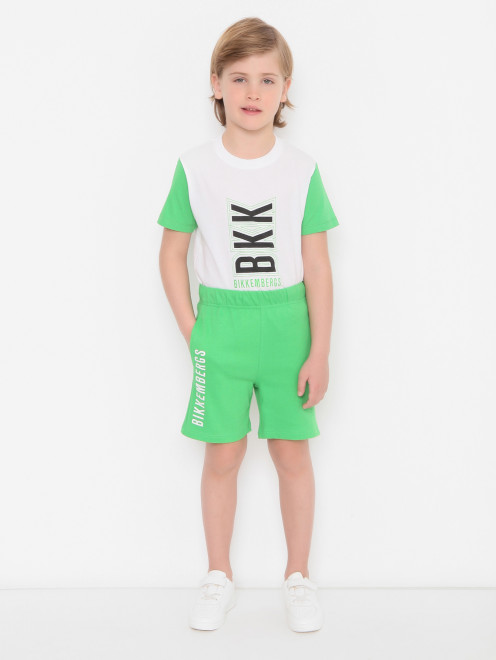Футболка из хлопка с шортами Bikkembergs - МодельОбщийВид
