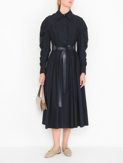 Платье из хлопка с поясом Max Mara - МодельОбщийВид