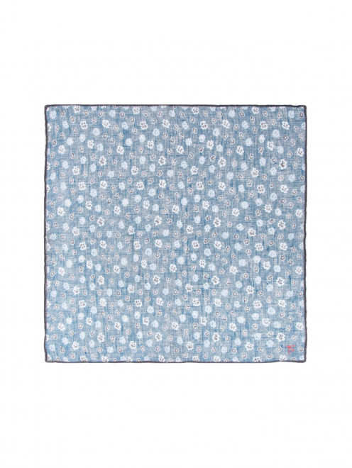Платок карманный из льна с цветочыным узором Isaia - Общий вид