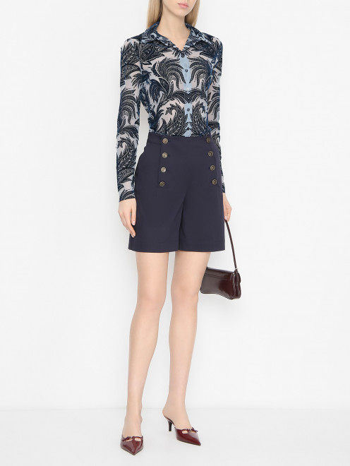 Хлопковые шорты с пуговицами Etro - МодельОбщийВид
