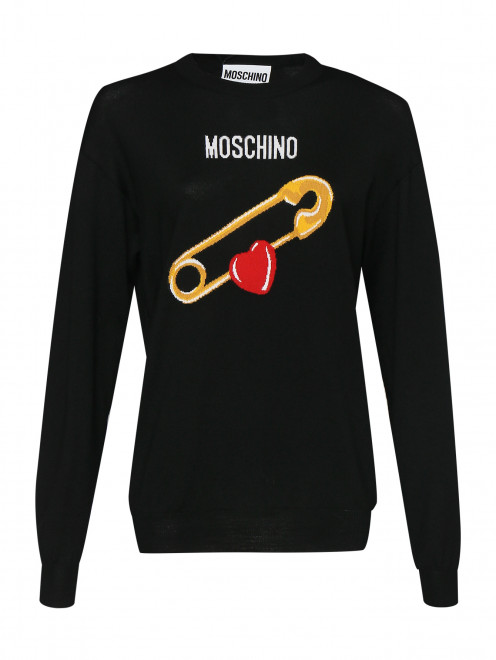 Джемпер из шерсти с узором Moschino - Общий вид