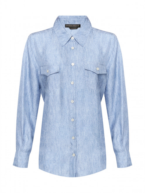 Блуза из шелка с нагрудными карманами Marina Rinaldi - Общий вид