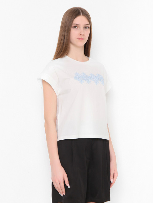 Футболка из хлопка с логотипом Ermanno Scervino Junior - МодельВерхНиз