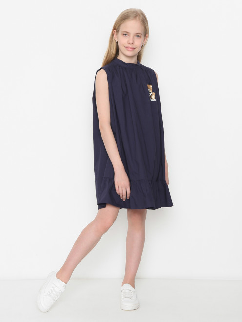 Платье из хлопка с принтом Moschino - МодельОбщийВид