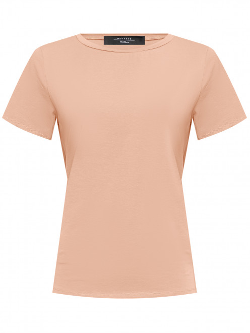 Однотонная футболка из хлопка с круглым вырезом Weekend Max Mara - Общий вид