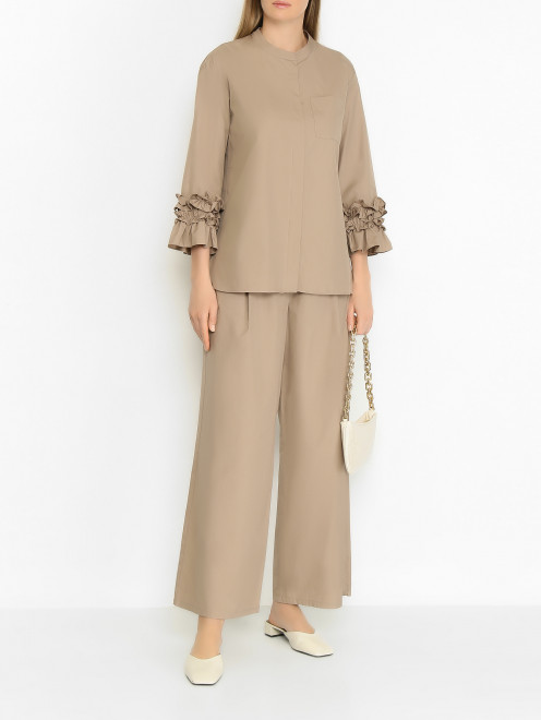 Блуза с рюшами на рукавах Max Mara - МодельОбщийВид