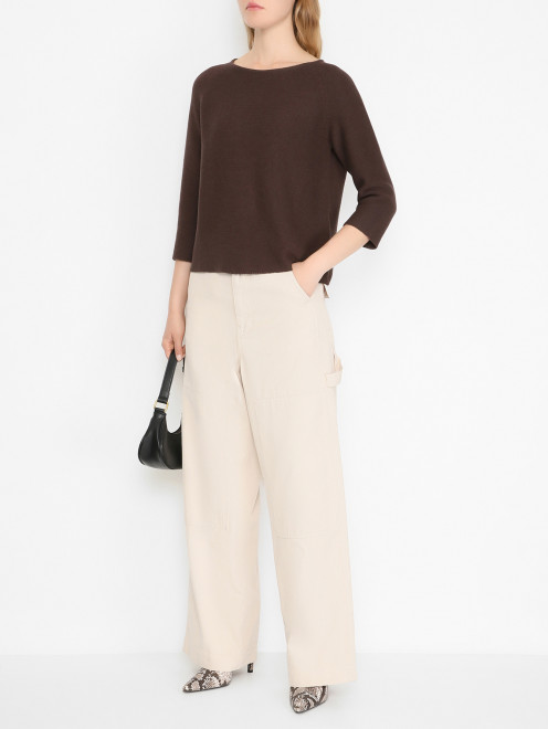 Укороченный джемпер из хлопка Weekend Max Mara - МодельОбщийВид