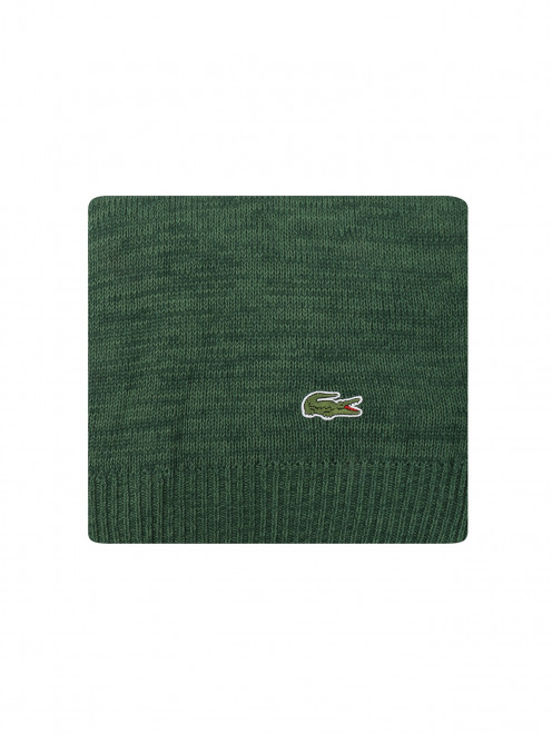 Вязаный плед из хлопка с логотипом Lacoste - Обтравка1