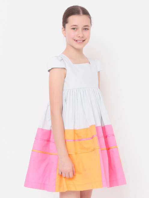 Платье из хлопка с квадратным вырезом MiMiSol - МодельВерхНиз
