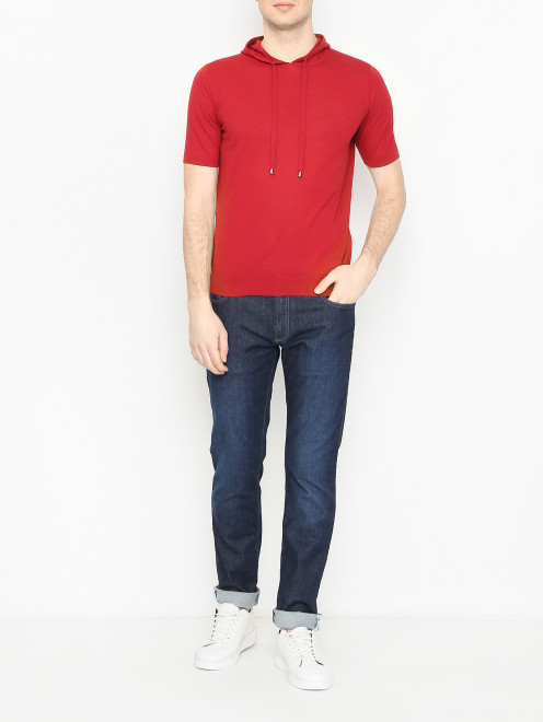 Джемпер из хлопка с коротким рукавом и капюшоном Doriani Cashmere - МодельОбщийВид