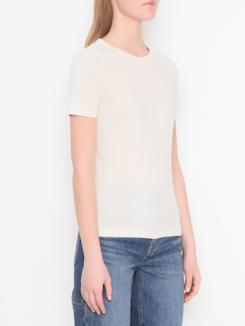 Футболка из модала и хлопка Helmut Lang - МодельВерхНиз