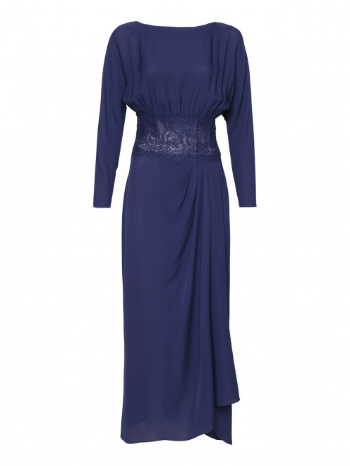 Платье-макси из шелка с кружевом Luisa Spagnoli - Общий вид