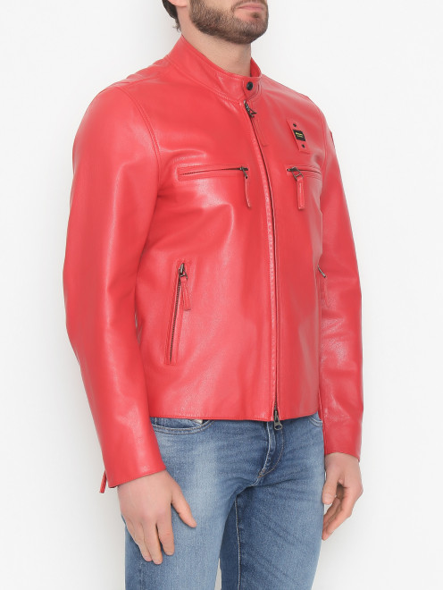 Куртка из кожи на молнии с карманами Blauer - МодельВерхНиз