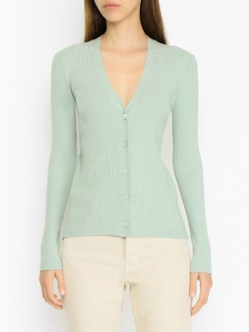 Эластичный кардиган из смесовой вискозы Weekend Max Mara - МодельВерхНиз