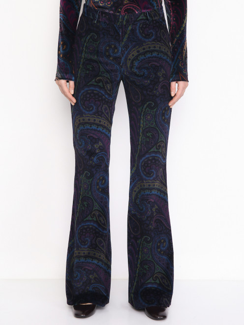 Вельветовые брюки с узором Etro - МодельВерхНиз