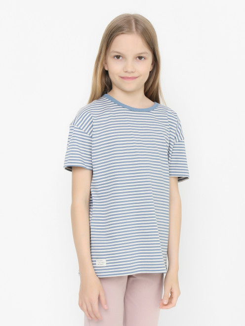 Хлопковая футболка с узором Sanetta - МодельВерхНиз