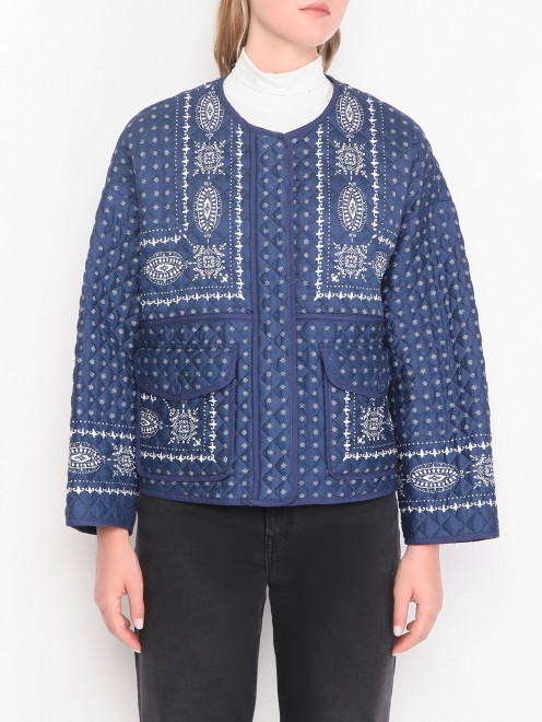 Полупальто с узором и карманами Weekend Max Mara - МодельВерхНиз
