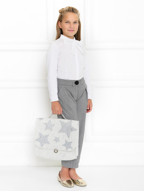  Блуза хлопковая с декором на вороте Aletta Couture - МодельОбщийВид
