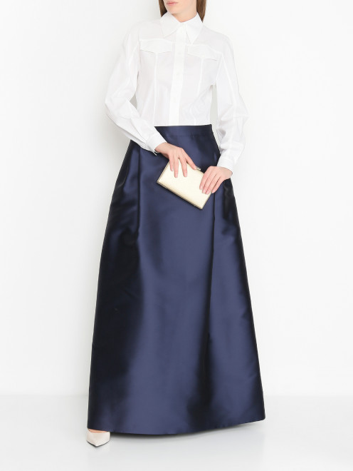 Однотонная атласная юбка-макси Alberta Ferretti - МодельОбщийВид