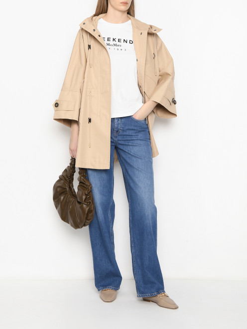 Футболка из хлопка с логотипом Weekend Max Mara - МодельОбщийВид