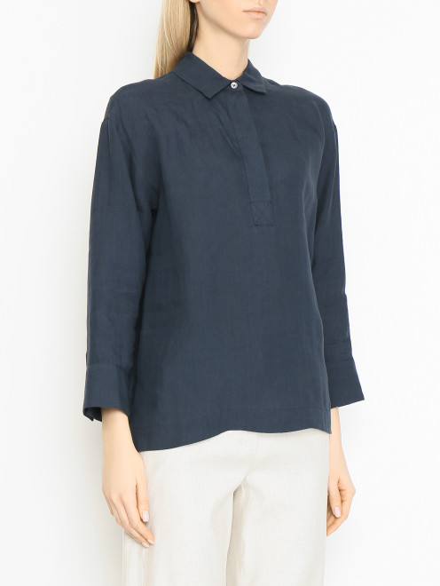 Однотонная рубашка из льна Max Mara - МодельВерхНиз
