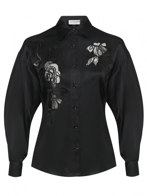 Блуза с ажурными вставками из вискозы Ermanno Firenze - Общий вид