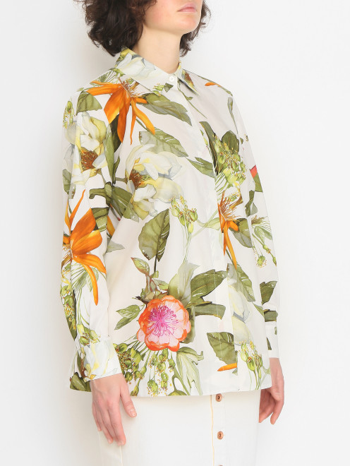 Рубашка из хлопка с узором Marina Rinaldi - МодельВерхНиз