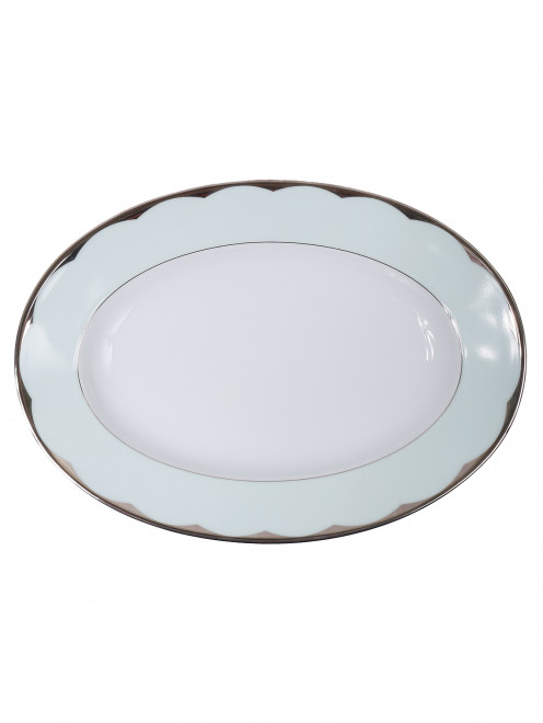 Тарелка закусочная из фарфора с серебряной каймой  Haviland - Общий вид