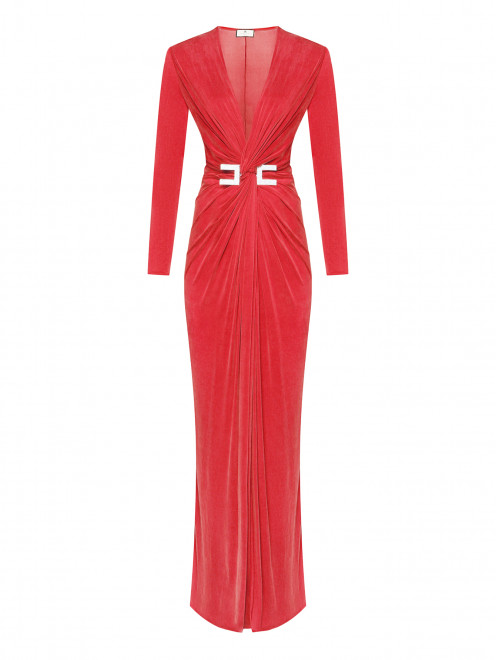 Платье-макси с металлической пряжкой Elisabetta Franchi - Общий вид