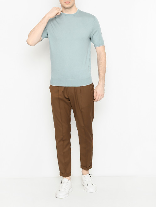 Футболка с круглым вырезом из хлопка и кашемира Doriani Cashmere - МодельОбщийВид