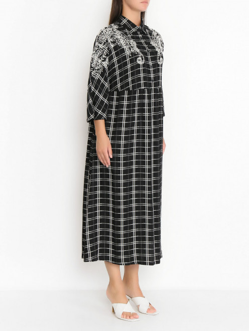 Платье из вискозы с вышивкой Marina Rinaldi - МодельВерхНиз