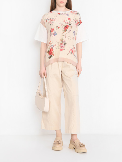 Футболка из шелка с узором Weekend Max Mara - МодельОбщийВид