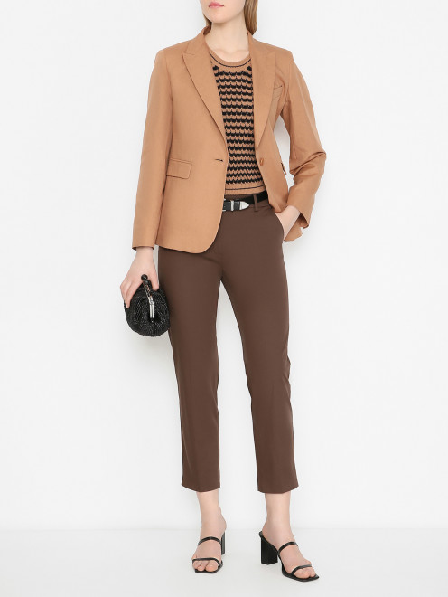 Жакет без подкладки из хлопка и льна Weekend Max Mara - МодельОбщийВид