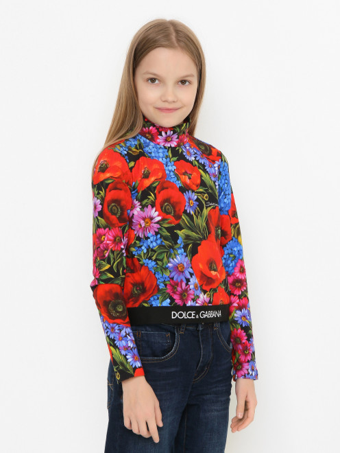 Водолазка с цветочным узором Dolce & Gabbana - МодельВерхНиз