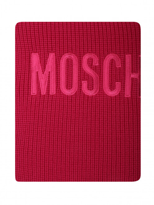 Шарф из шерсти с вышитым логотипом Moschino - Общий вид