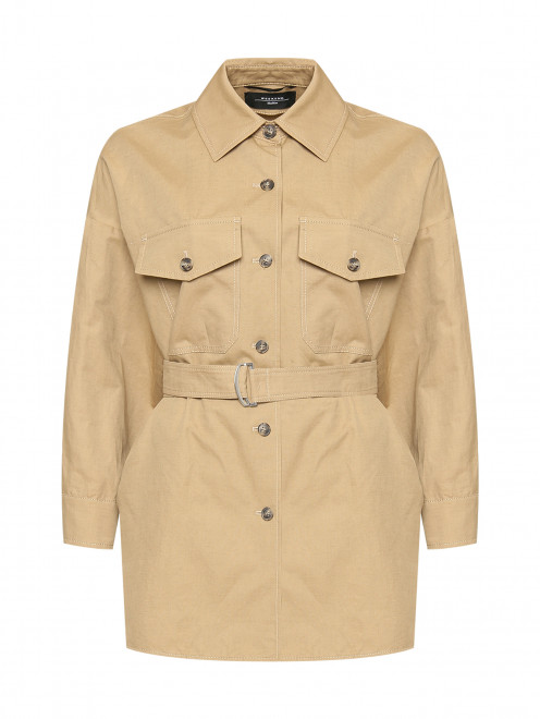 Куртка из хлопка и льна с карманами Weekend Max Mara - Общий вид
