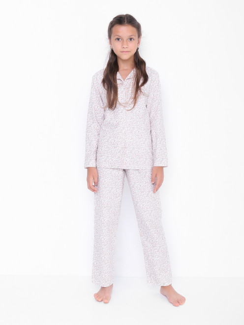 Хлопковая пижама с цветочным узором La Perla - МодельОбщийВид
