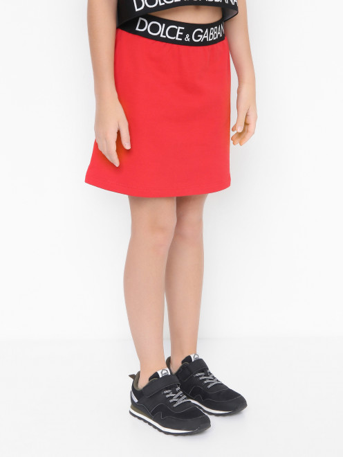 Хлопковая юбка на резинке Dolce & Gabbana - МодельВерхНиз