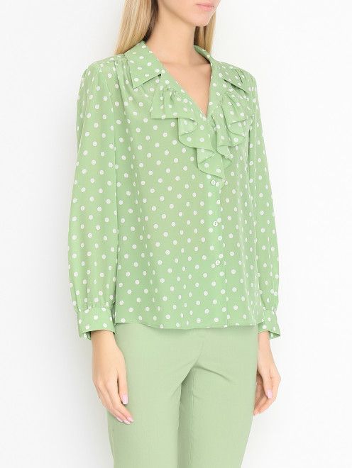 Блуза из шелка с узором горох Luisa Spagnoli - МодельВерхНиз