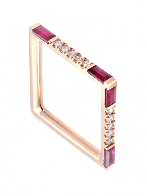 Кольцо Anillo Square I am Red Gold&Roses - Общий вид