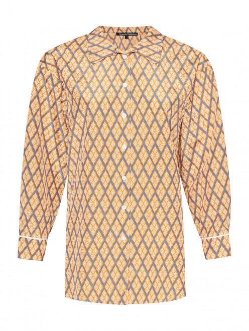 Рубашка из шелка с узором Alexandra Radzhabova - Общий вид