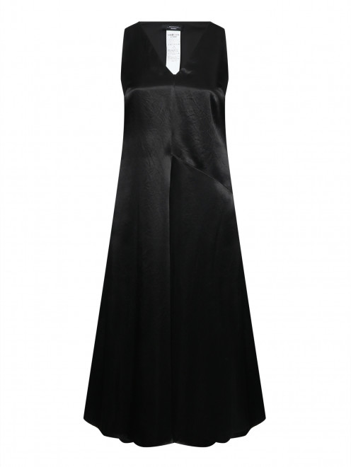 Однотонное атласное платье-комбинация с эффектом жатой ткани Weekend Max Mara - Общий вид