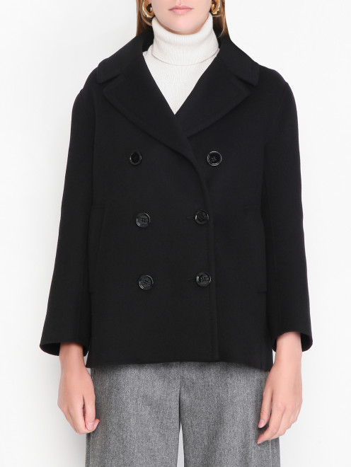 Полупальто двубортное из шерсти Max Mara - МодельВерхНиз
