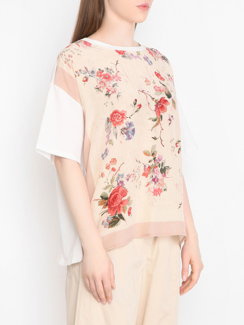 Футболка из шелка с узором Weekend Max Mara - МодельВерхНиз