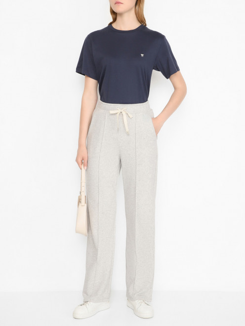 Футболка из хлопка с логотипом Weekend Max Mara - МодельОбщийВид