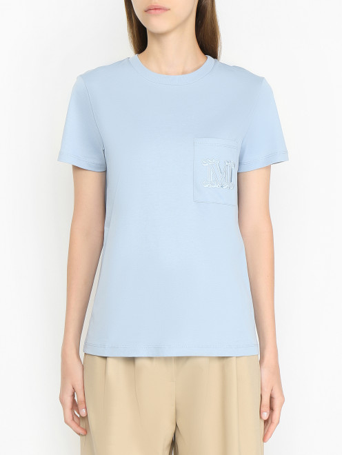 Футболка из хлопка с накладным карманом Max Mara - МодельВерхНиз